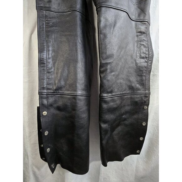 Classic Leather Gear First Leather Apparel Mens Chaps X-Large Biker Motorcycle - Picture 9 of 9